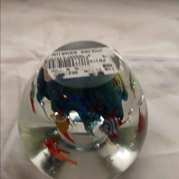 Murano Glass Paperweight Aquarium Candle Holder - Picture 6 of 7